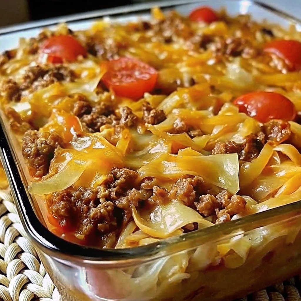 Savory Cabbage Beef Bake That’s Easy, Hearty, and Family-Friendly 1 Recipe card for savory cabbage beef bake