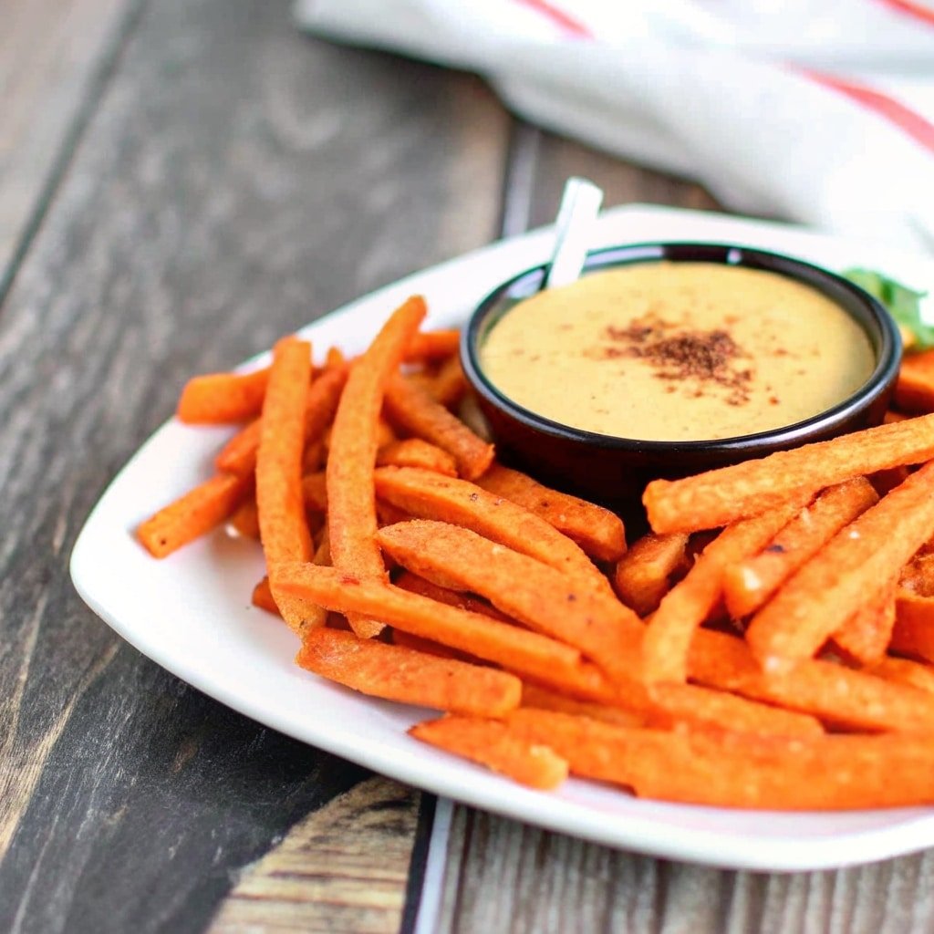 Alexia Sweet Potato Puffs: Quick, Crispy & Kid-Approved Air Fryer Favorite 1 loaded alexia sweet potato puffs plate